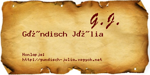 Gündisch Júlia névjegykártya